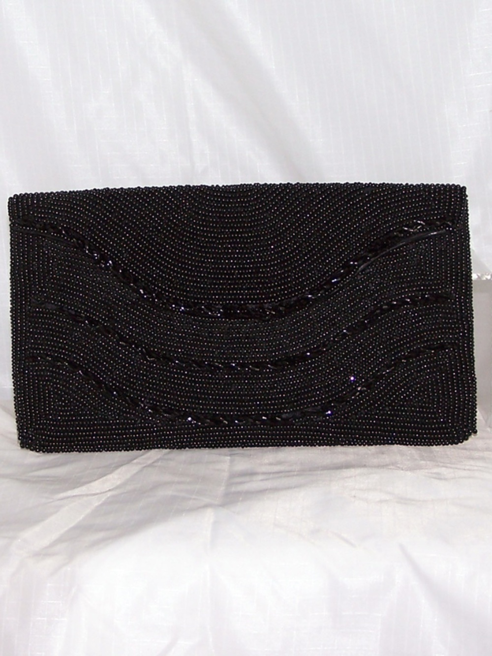 Beaded Black Envelop Clutch